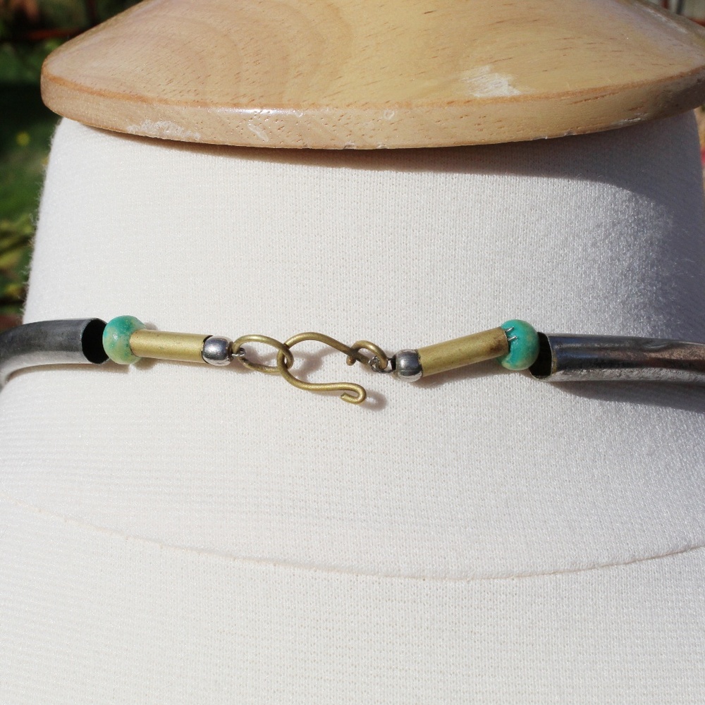 Turquoise & Metal Necklace - Picture 3 of 4
